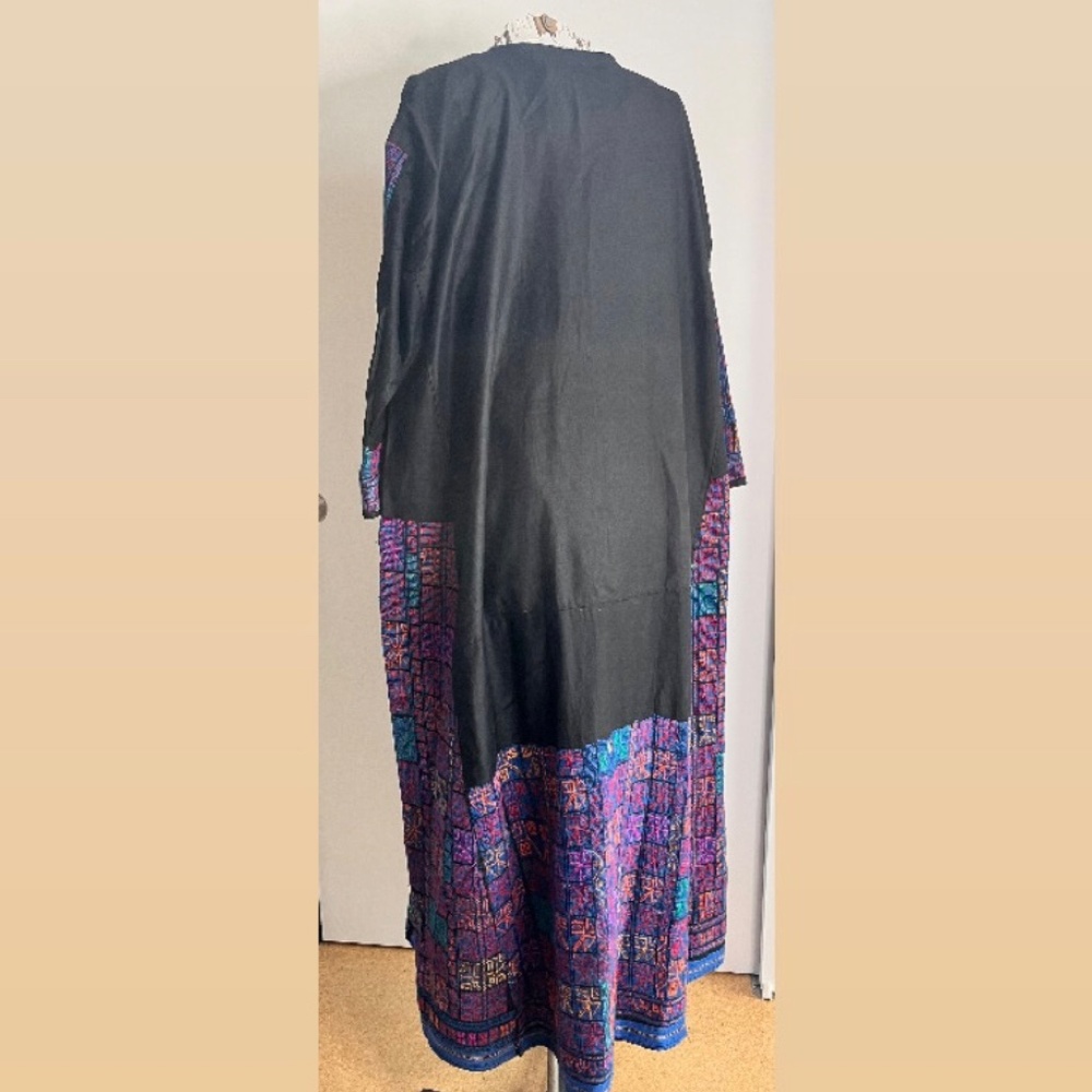 rare vintage Bedouin wedding/thobe dress, hand embroidery on cotton size XL - Picture 11 of 15